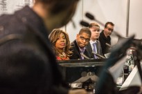 Student pitching to judges at ASVPT Scholarship Den