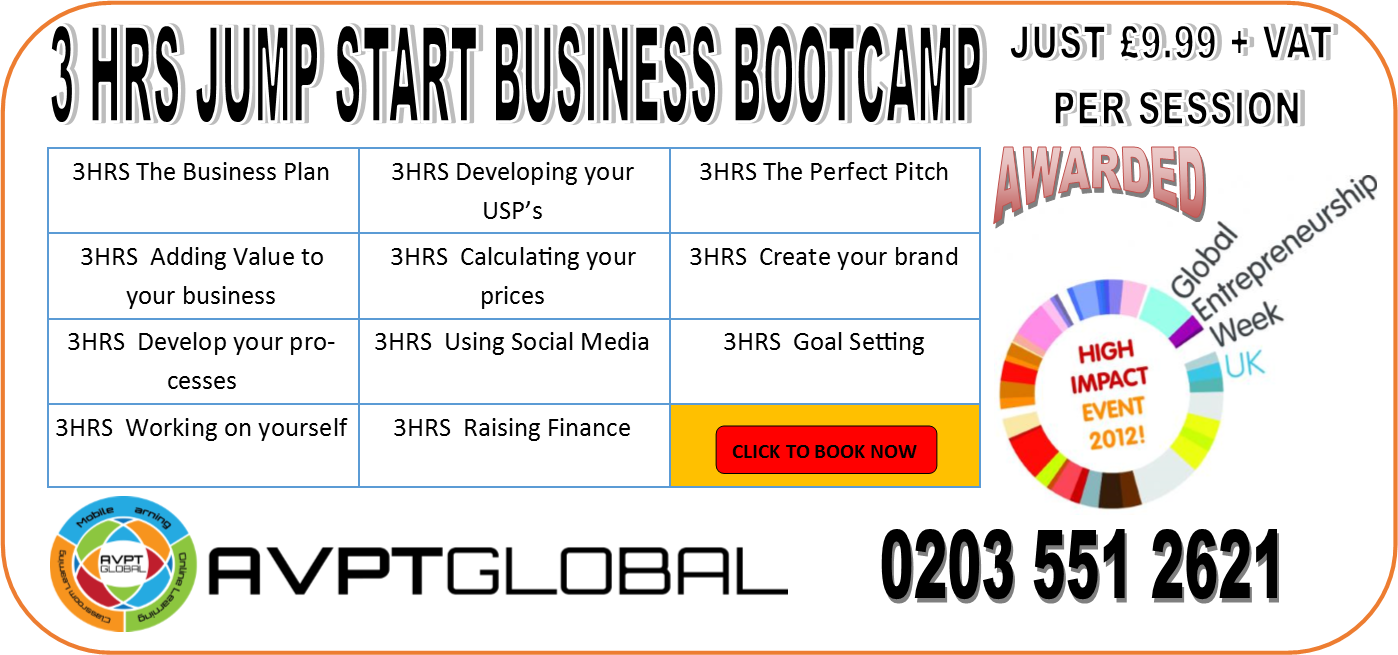 3 HR JUMP START BUSINESS BOOTCAMP WITH GEWUK 18 NOV 2013