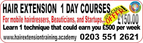 1 day hair extension course for just 150.00 UK